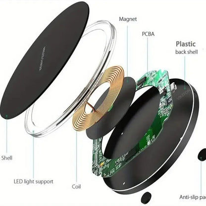 Wireless Charger Pad Stand | Fast 30W Qi Charger for iPhone Samsung Xiaomi