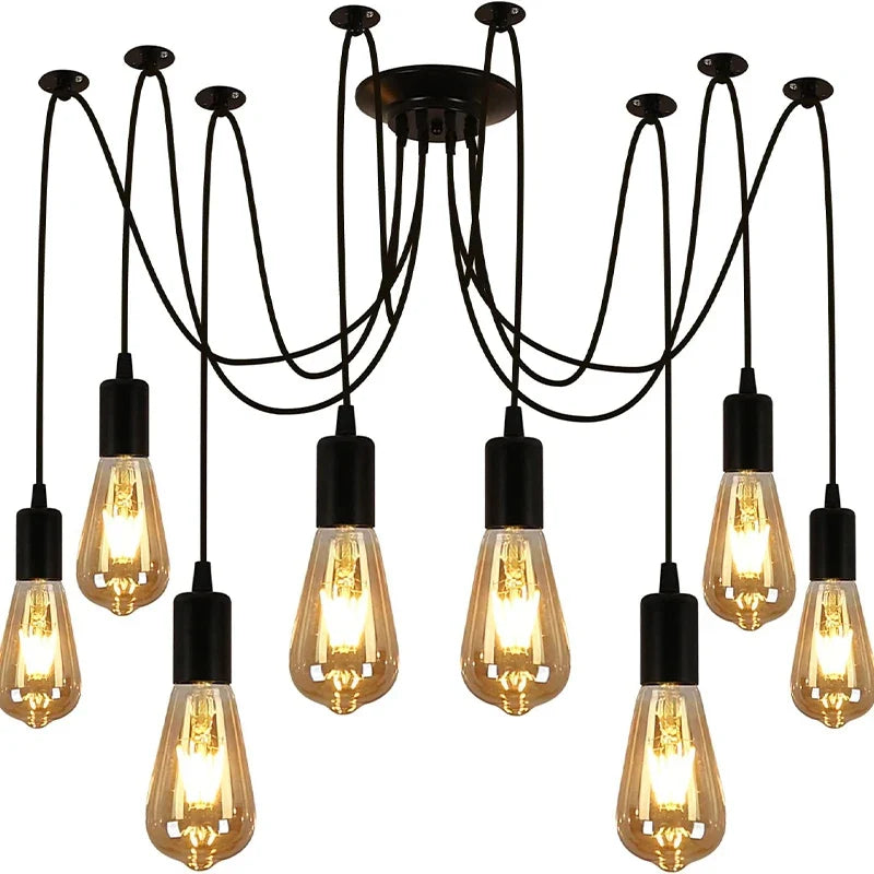 Spider Chandelier 8 Head E27 Pendant Light Vintage Industrial Ceiling Lamp