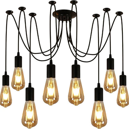 Spider Chandelier 8 Head E27 Pendant Light Vintage Industrial Ceiling Lamp