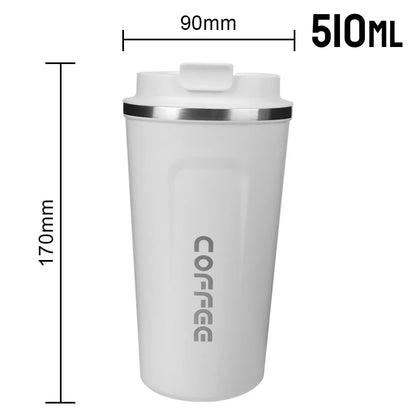 Double Stainless Steel Thermo Cafe Mug | Leak-Proof Travel Thermos for Coffee Tea