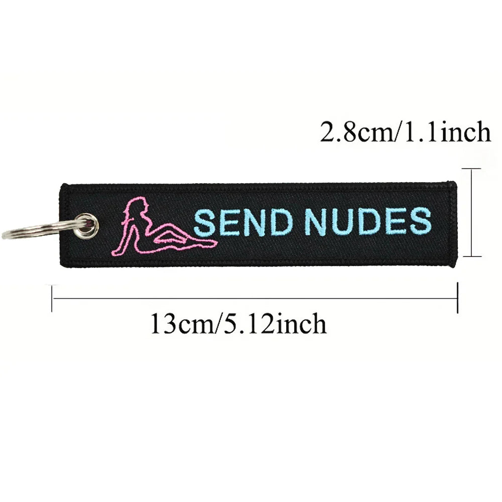 Motorcycle Keychain Double Sided Embroidery | Fashion Key Ring Gift