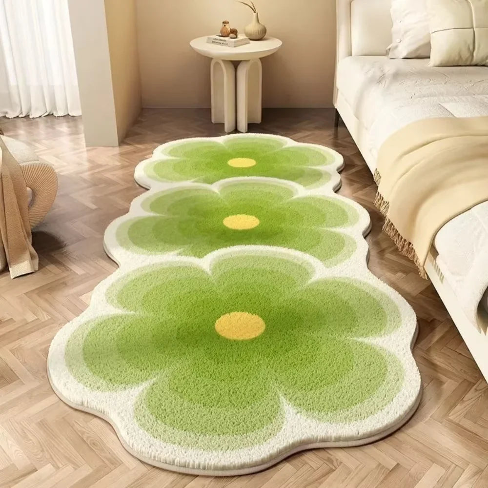 VIKAMA Alfombra de suelo suave y cálida para mesita de noche, alfombra sencilla de alta gama para sofá de dormitorio, alfombra lavable e impermeable, alfombra adecuada para la decoración del hogar.