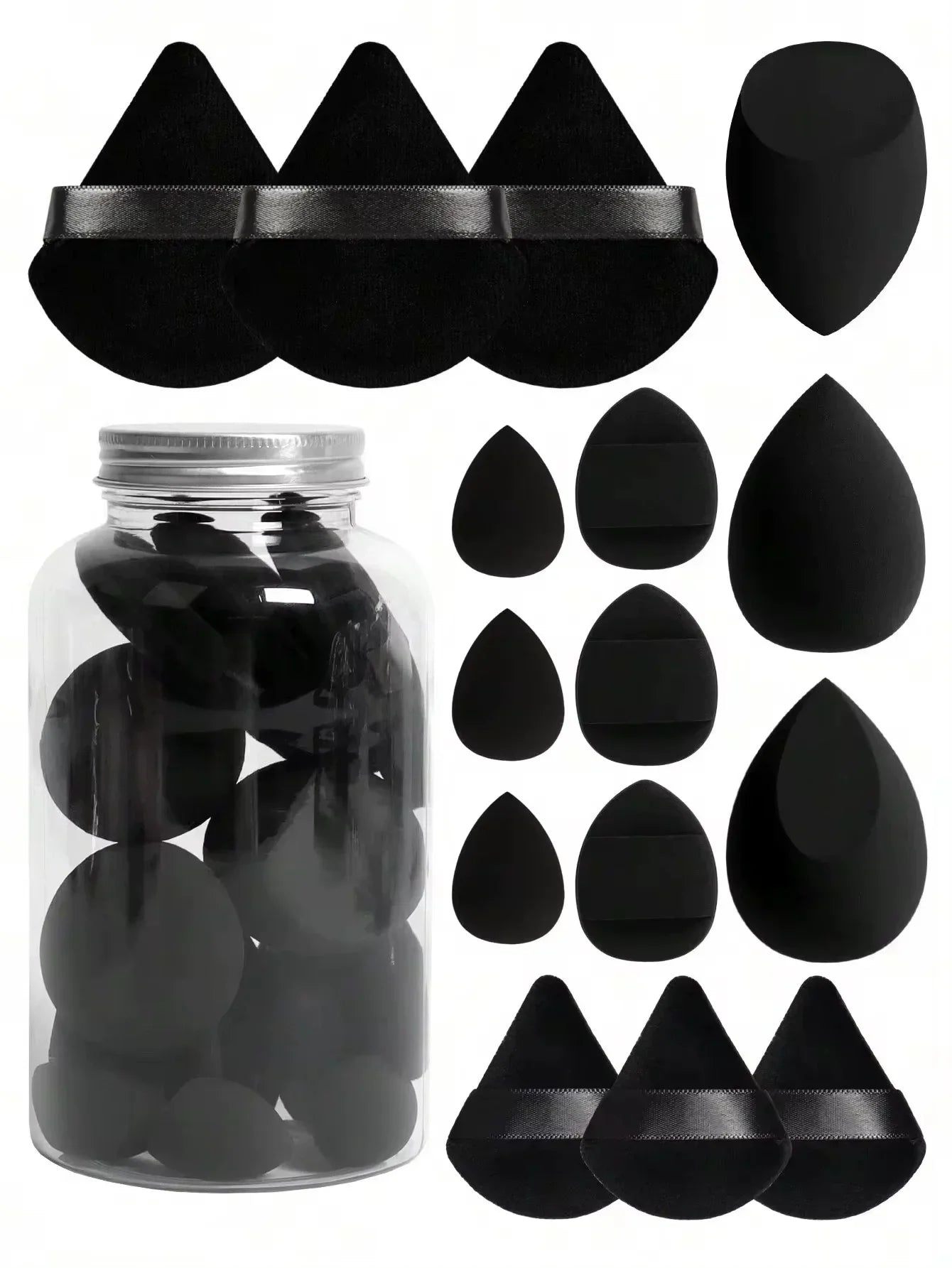 12pcs/15pcs Makeup Sponge Set | Super Soft Foundation Blender & Powder Puffs