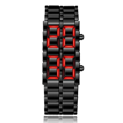 Fashion Mens Digital Lava Wrist Watch | Full Metal LED Display Timepiece