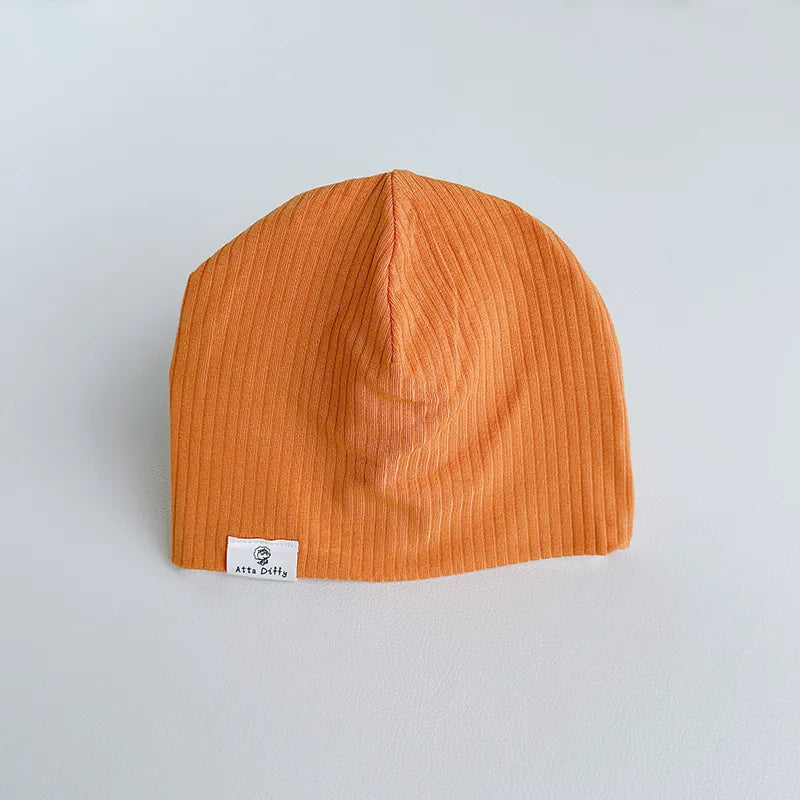 Soft Knit Baby Beanie | Breathable Cotton Candy Color Hat for Toddlers
