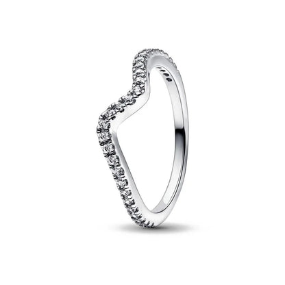 925 Sterling Silver Blue Green Heart Ring | Women's Wedding Band with Zircon