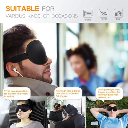 3D Breathable Sleep Mask | Light Blocking Eye Cover for Travel