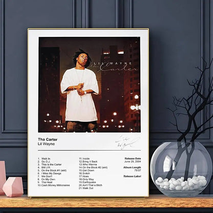Rapper Lil Wayne Poster Sticky Wall Art Printing Waterproof Home Living Bed Room Bar Aesthetic Decor