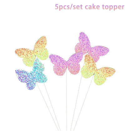 Vaisselle jetable Papillon Violet Serviette Papillon Décoration de Fête d'Anniversaire Fille Baby Shower Baptême Révélation de Genre Fournitures