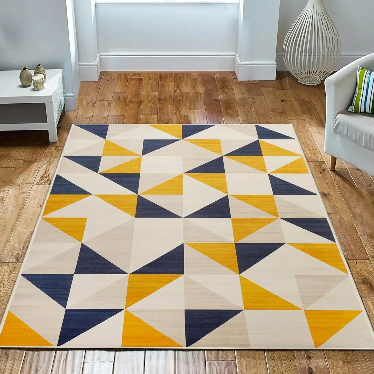 Tapis de salon VIKAMA de style géométrique, durable et antidérapant, pour canapé, table basse, chambre à coucher, décoration intérieure