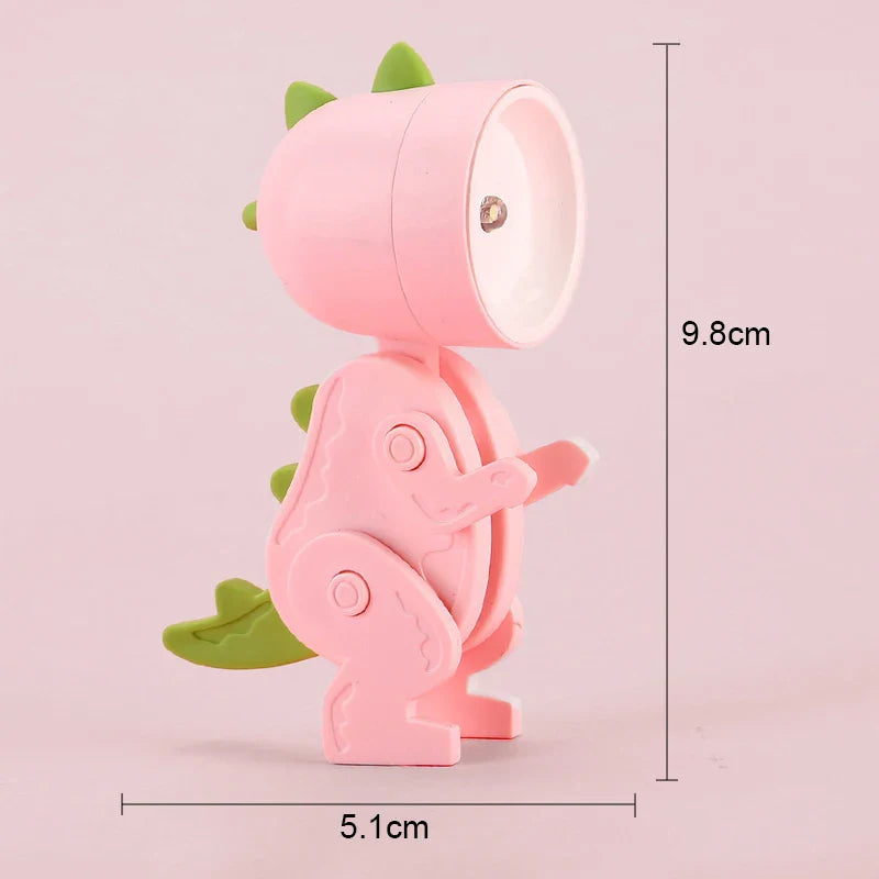 Mini Dinosaur Night Light | Battery-Powered Folding LED Lamp for Kids Bedroom