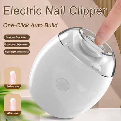 Electric Nail Clipper with LED Light | 2-in-1 Automatic Trimmer and Grinder for Baby and Adult