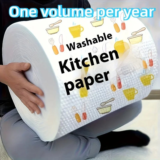 Paños de cocina con motivos vegetales, paquete de 400 unidades, tejido de punto ligero, toallas de papel reutilizables multiusos para el hogar