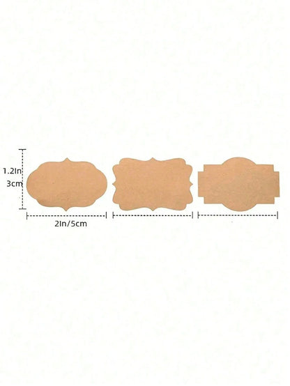 300pcs Solid Color Kraft Paper Label Sticker Roll | Simple Multi-Purpose Writable Stickers for School and DIY