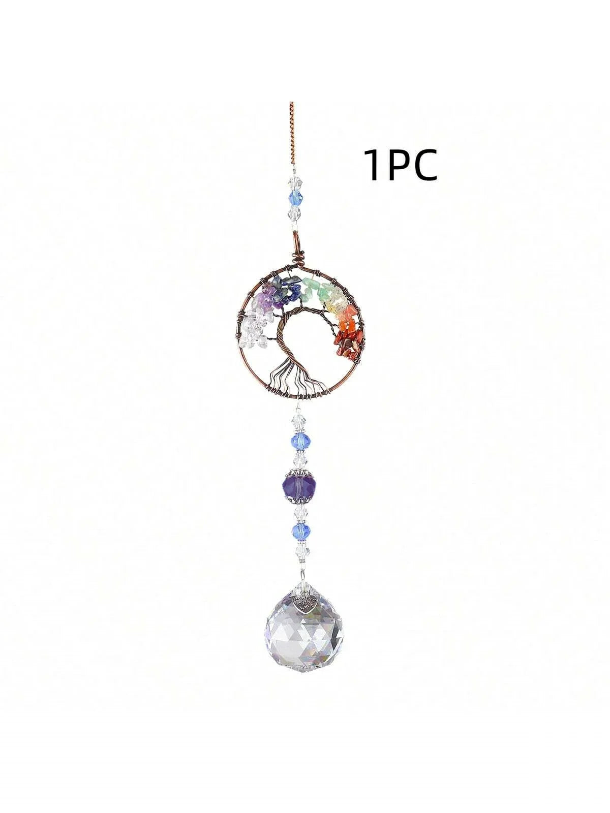 Attrape-soleil en cristal Arbre de Vie pour fenêtres, décorations à suspendre avec prismes pour la maison, l'intérieur, l'extérieur, la voiture, créant des arcs-en-ciel