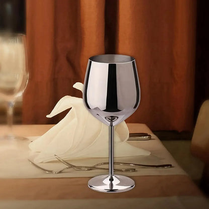 Stainless Steel Wine Glasses Unbreakable Metal Cocktail Glasses , 500 Ml, for Drinking Cocktails and Wine at Bar and Home