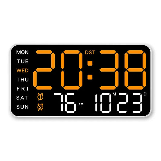 Reloj de pared digital gigante con temperatura, fecha, hora y pantalla LED para el hogar inteligente