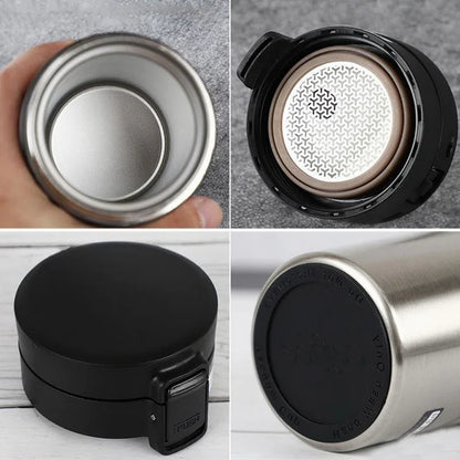 Mug isotherme 0,5L double paroi en acier inoxydable 304 Tasse à café Bouteille d'eau thermos sous vide Thé Café Anti-fuite Mug isotherme