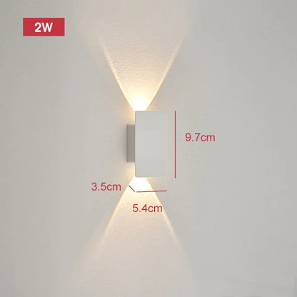 Outdoor Waterproof Wall Light – 18W LED Black Aluminum Exterior Lamp for Bedroom