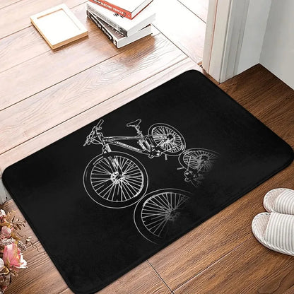 MTB Bike Door Floor Kitchen Bath  Living Room Mat Anti-Slip Outdoor Bicycle Cyclist Biking Doormat Entrance Rug Carpet Footpad