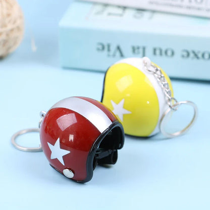 Mini Motorcycle Helmet Keychain | Cute Metal Key Ring for Women and Men