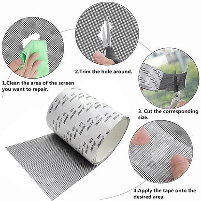 Mosquito Net Repair Tape | Self-Adhesive Window Screen Patch for Holes