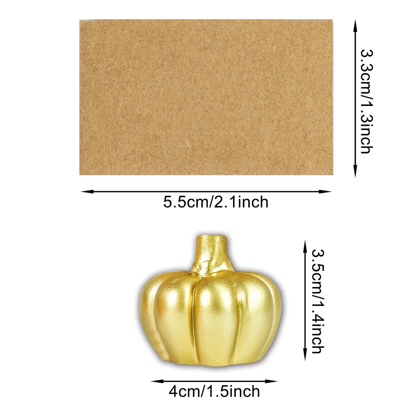 Marque-places Citrouille Dorée Décor Automne (Lot de 6), Décoration de Table pour Thanksgiving, Mariages Thème Automne