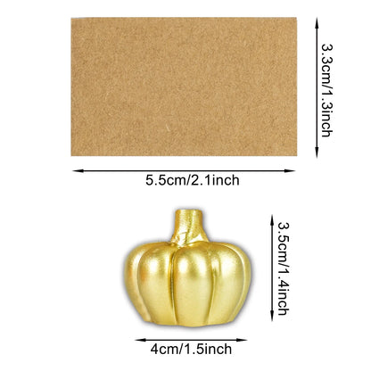 Marque-places Citrouille Dorée Décor Automne (Lot de 6), Décoration de Table pour Thanksgiving, Mariages Thème Automne