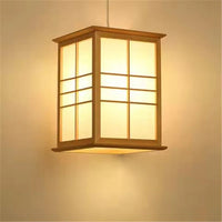 Japan Style Wooden Pendant Lights  Aisle Balcony Dining kitchen Homestay Celing Hanging Light Art Decoration E27 Drop Shipping
