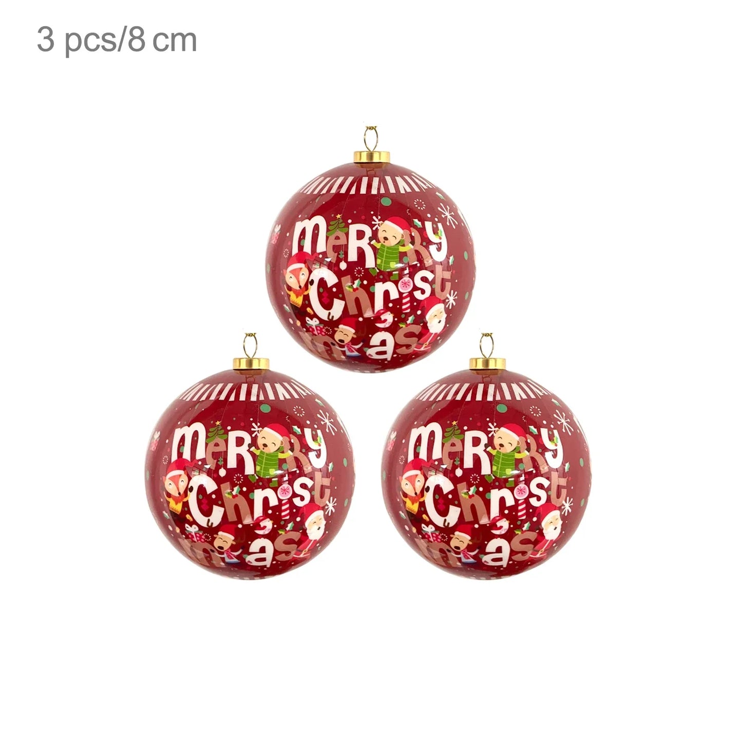 3 boules de Noël 8cm Cadeaux Originaux Décoration de Noël 2024 Décorations de Sapin de Noël Cadeau Pendentifs Boules