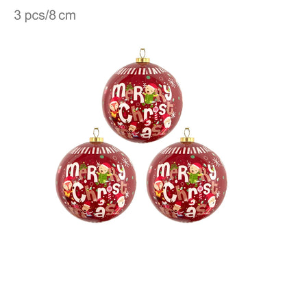 3 boules de Noël 8cm Cadeaux Originaux Décoration de Noël 2024 Décorations de Sapin de Noël Cadeau Pendentifs Boules
