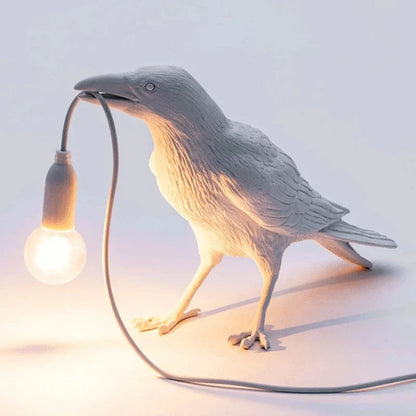 Crow Bird Wall Lamp – Resin Bedside Night Light for Bedroom & Living Room Decor