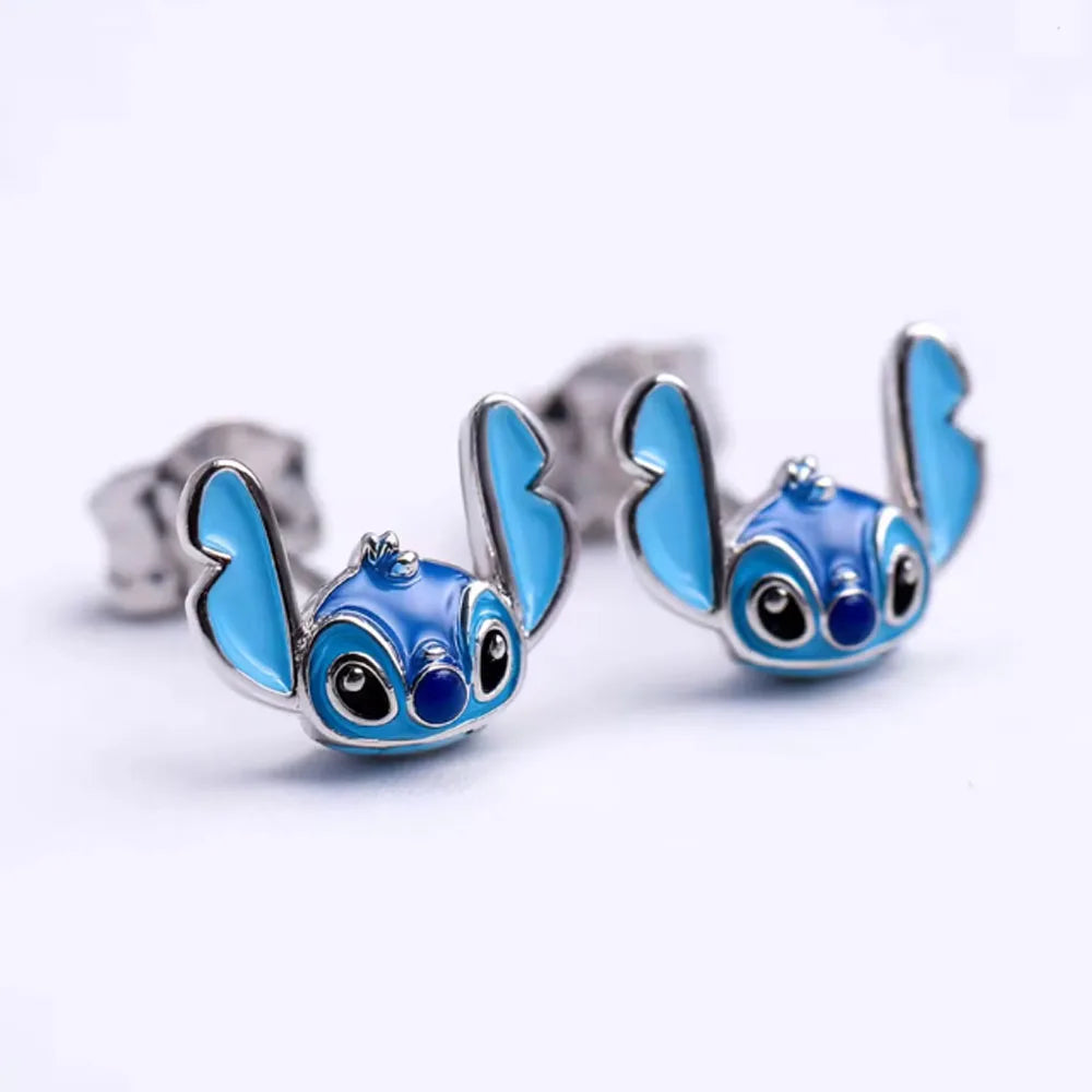 925 Silver Cartoon Duck and Teddy Bear Earrings | Cute Animal Stud Earrings for Women