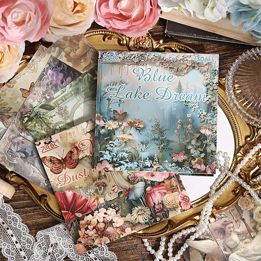 Vintage Floral Craft Paper Pad | 30 Sheets Tearable Decorative Paper