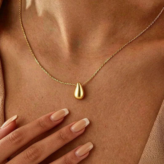 Waterdrop Pendant Necklace | Minimalist Stainless Steel Teardrop Jewelry for Women