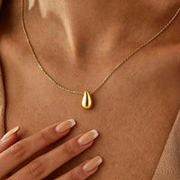 Teardrop Necklace Waterdrop Pendant | Minimalist Stainless Steel Jewelry for Women
