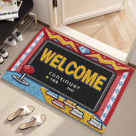 Paillasson d'extérieur VIKAMA Retro Arcade Game = Tapis imperméable et antidérapant, style console de jeu nostalgique
