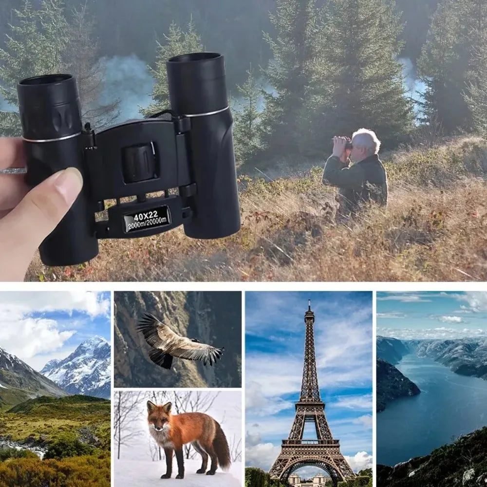 40x22 HD Powerful Binoculars Long Range 2000M BAK4 FMC Compact Folding for Outdoors