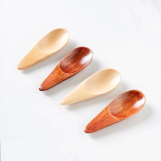 Wooden Mini Salt Spoon | Small Solid Wood Condiment Spoon