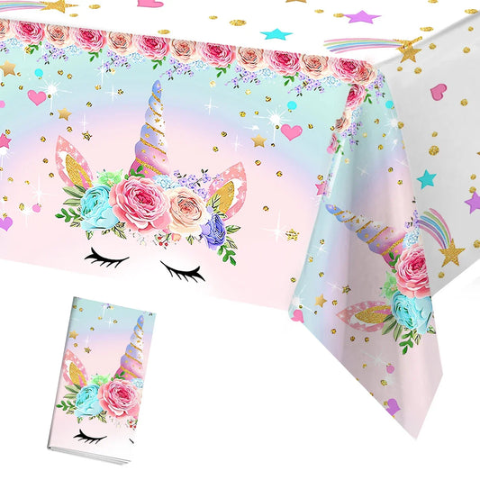 Mantel Desechable de Fiesta de Unicornio Decoración de Fiesta de Cumpleaños de Unicornio Mantelería Desechable de Niña Baby Shower para Niñas