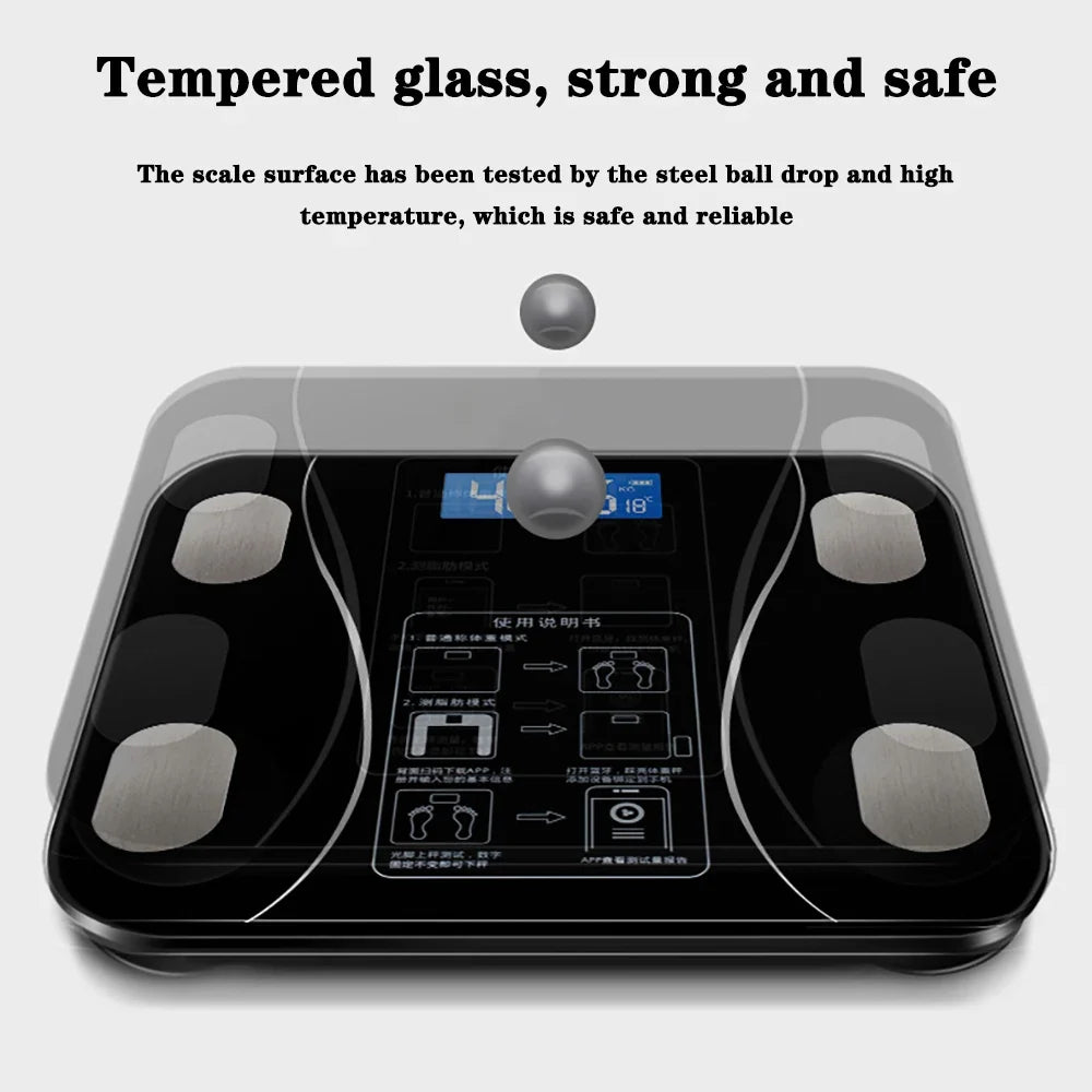 Smart Bluetooth Digital Scale – USB Rechargeable with LED Display and App Sync