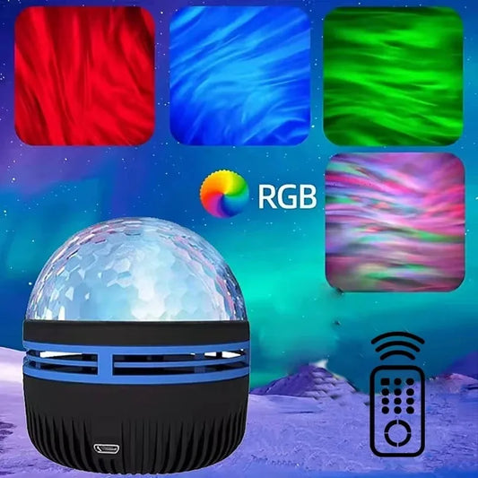 Aurora Borealis Starry Sky Projector | USB Night Light with Remote Control