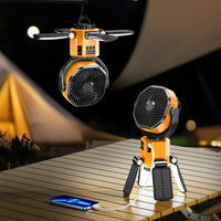 Rechargeable Camping Fan | Battery Powered Fan with 6000mAh Battery | Portable Cooling and LED Light for Outdoor Adventures
