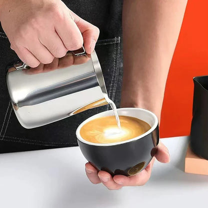 Pichet à lait en acier inoxydable avec échelle, 350/600/1000 ml, pour café et latte art