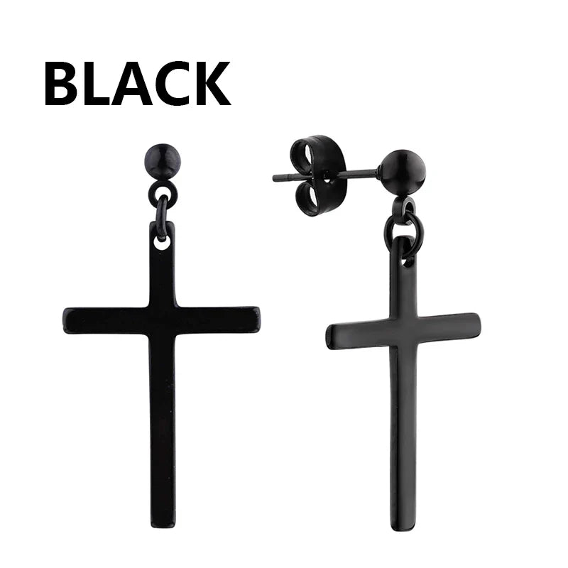 Punk Stainless Steel Stud Earrings Set | Unisex Hip Hop Piercing Jewelry