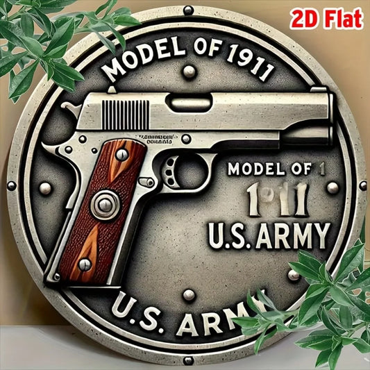 Retro Military Vintage Aluminum Sign - 7.8x7.8" 2D Flat Wall Art, Bar Cafe Beach House Decor