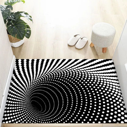 VIKAMA Tapis de Sol 3D Effet Vertige en Velours Cristal  Durable et Facile à Nettoyer Tapis Antidérapant pour la Décoration Intérieure  Paillasson d'Entrée