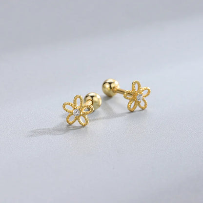 Heart Stud Earrings for Women | Hypoallergenic Screw Back Piercing Jewelry