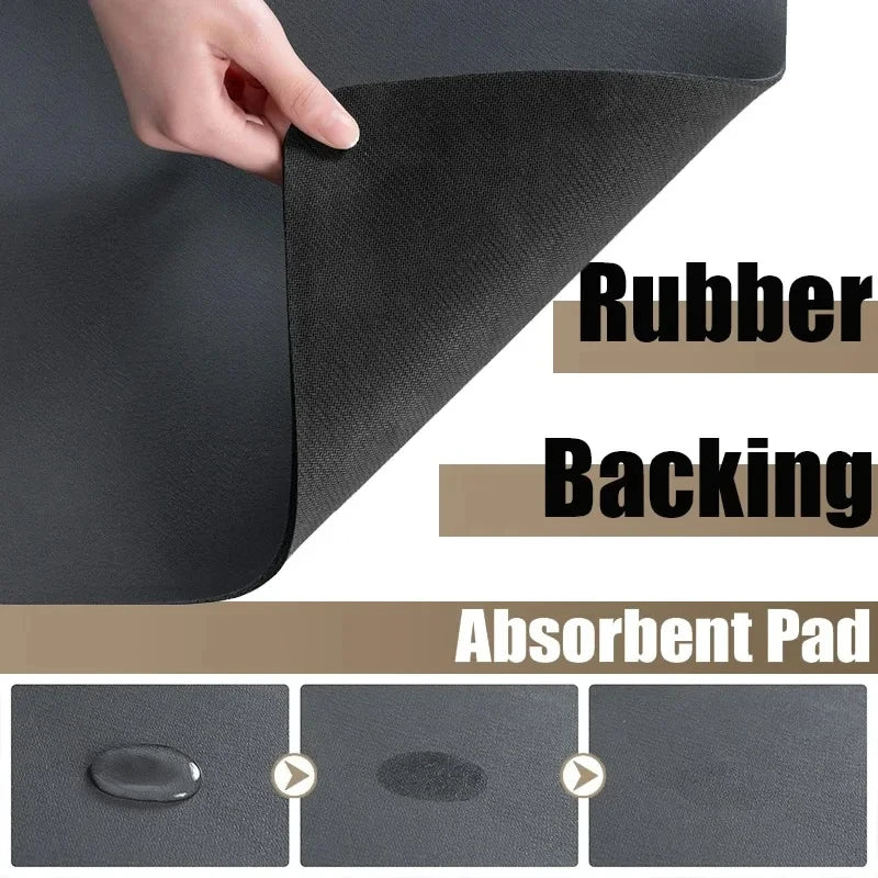 Marbled Diatomite Coffee Machine Mat Kitchen Drainage Absorbent Quick Drying Placemat Bathroom Anti-slip Dirty Resistant Rug