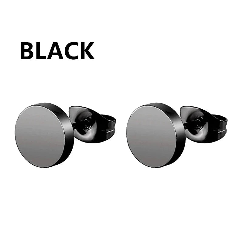 Black Punk Cross Hoop Earrings | Stainless Steel Unisex Jewelry